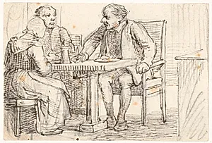 En afbrydelse i måltidet hos bønderne by Wilhelm Marstrand