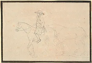 En almuemand til hest med en håndhest ved siden by Nicolai Abildgaard