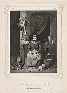 En amagerkone i sit køkken by Peter Henrik Gemzøe