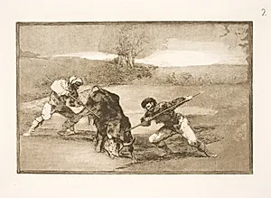 En anden måde at jage på til fods by Francisco de Goya