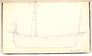 En båd med mast by P.C. Skovgaard