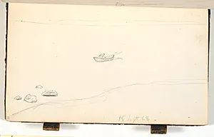 En båd på en fjord eller en sø by P.C. Skovgaard