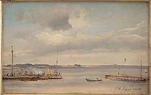 En bådehavn. Humlebæk by Vilhelm Petersen