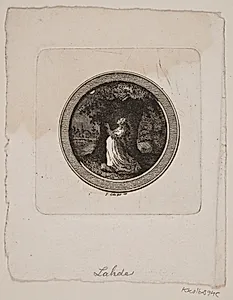 En bedende kvinde, en af tre tondovingnetter by Gerhard Ludvig Lahde