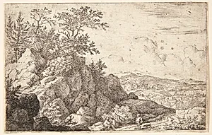 En bonde med en hund by Allaert van Everdingen