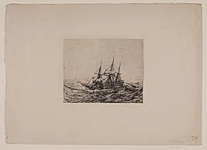 En brig i hård sø by Anton Melbye
