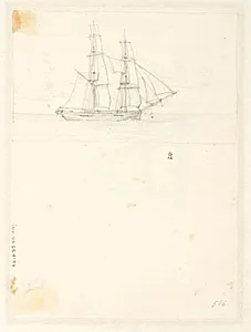 En brig under sejl. by C.W. Eckersberg