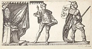 En budbringer og Vilhelm I Erobreren by Hendrick Goltzius