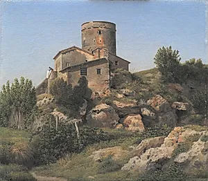 En bygning ved Tor di Quinto uden for Rom by C.W. Eckersberg