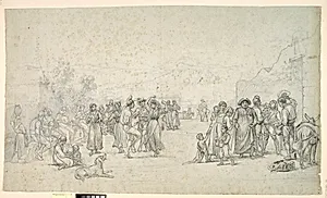 En dans i det fri på Ischia by Wilhelm Marstrand