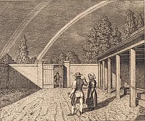 En dobbelt regnbue. Illustration til "Linearperspectiven", Tavle V by C.W. Eckersberg