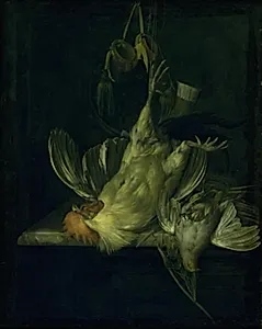 En død hvid hane by Willem van Aelst