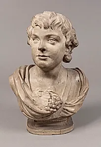En dreng smykket med druer og vinløv by Hartman Beeken