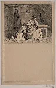 En fattig familie. Nr. 25 i Chr. Winther og M. Rørbye, "25 Billeder for små børn" by Adolph Kittendorff