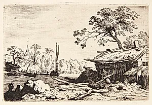 En forfalden hytte by Allaert van Everdingen