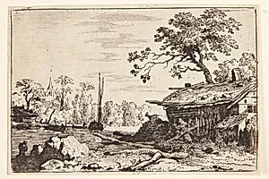 En forfalden hytte by Allaert van Everdingen