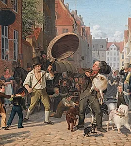 En gadescene i hundedagene by Wilhelm Marstrand