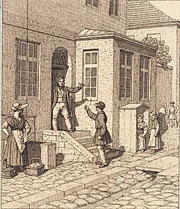 En gadescene. Illustration til "Linearperspectiven", Tavle VII by C.W. Eckersberg