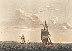 En galease sidevind, og en brig for vinden by Niels Truslew