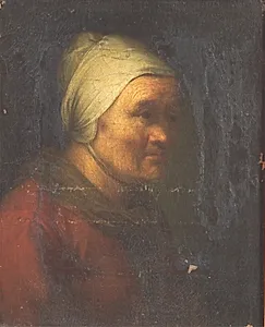 En gammel kone by Gerard Dou