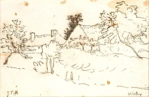 En gård mellem træer, Vichy (Allier)