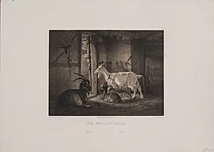 En gedestald by Adolph Kittendorff