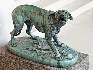 En gøende jagthund by Lauritz Jensen