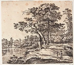 En gruppe træer by Jan Hackaert