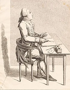 En herre ved et skrivebord by J.F. Clemens