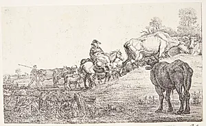 En hjord drives frem by Gerrit Claesz. Bleker