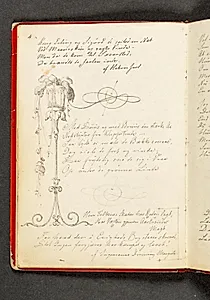 En høj blomsterstander med lange hængende blomsterspirer (stiliseret). Hertil vers. Side 4 by Johan Thomas Lundbye