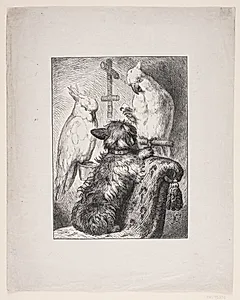 En Hund og to Papegøjer by F. Hendriksen