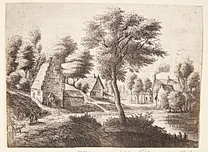 En hyrde med fire køer by Jean Baptiste Bonnecroy