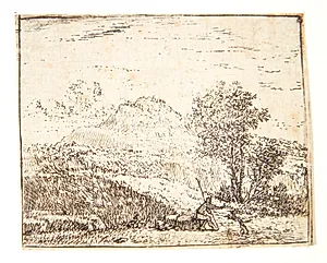 En hyrde med hund by Karel Du Jardin