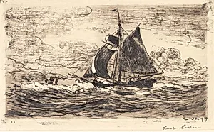 En jagt, der lænser by Carl Locher