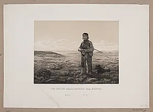 En jysk fårehyrde på heden by Adolph Kittendorff