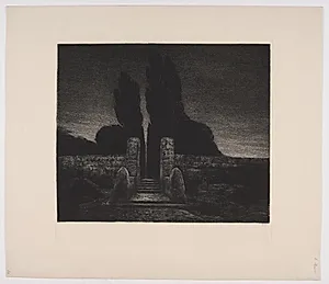 En Kirkegaard. Aften by Emil Krause
