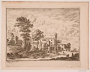 En klosterbygning midt i en italiensk landsby by Frederik Laub