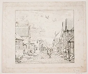 En købstadsgade by Pietro Købke Krohn