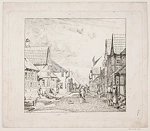 En købstadsgade by Pietro Købke Krohn