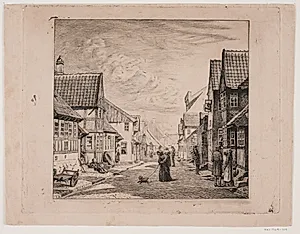 En købstadsgade by Pietro Købke Krohn