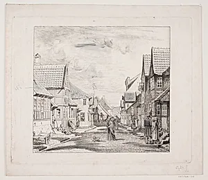 En købstadsgade by Pietro Købke Krohn