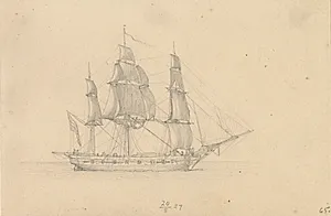 En korvet. by C.W. Eckersberg