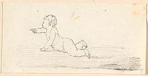 En kravlende, nøgen dreng by Jens Juel