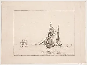 En kuf i stille vejr by Anton Melbye