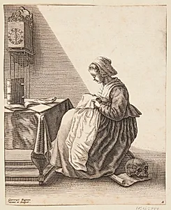 En kvinde, der plisserer