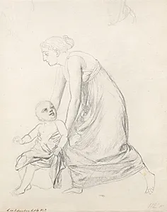 En kvinde holdende et barn by C.W. Eckersberg