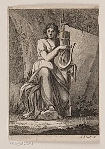 En kvinde med lyra og fasces by Andreas Flint
