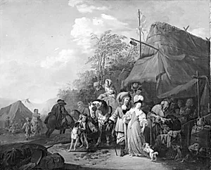 En lejr by Johann Heinrich Roos