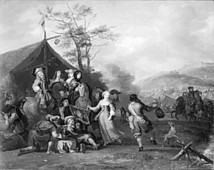 En lejr by Jan van Huchtenburg